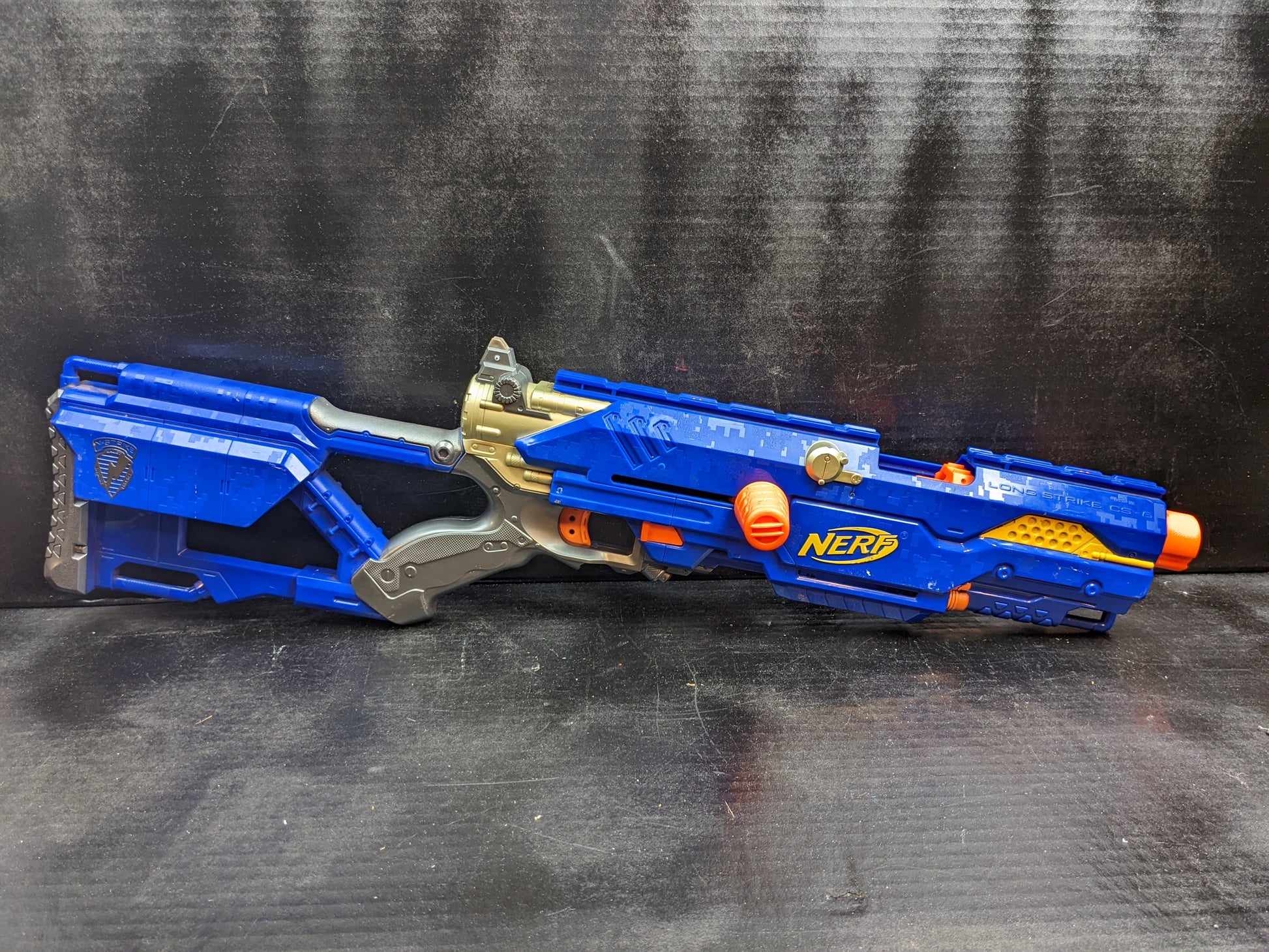 arborealkey on X: [IN PROGRESS] Modified Nerf Longshot CS-6. It might look  finished but I still have stuff to paint and fabric bits to add. PS: I'm  not wearing a vault suit #